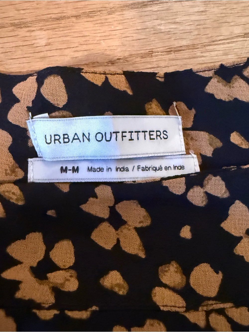 Urban Outfitters Black Skater Skirt with Tan Floral Print - Picture 2 of 6